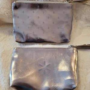 NEW 2 Walmart Gunmetal Metallic Makeup Pouches NWOT